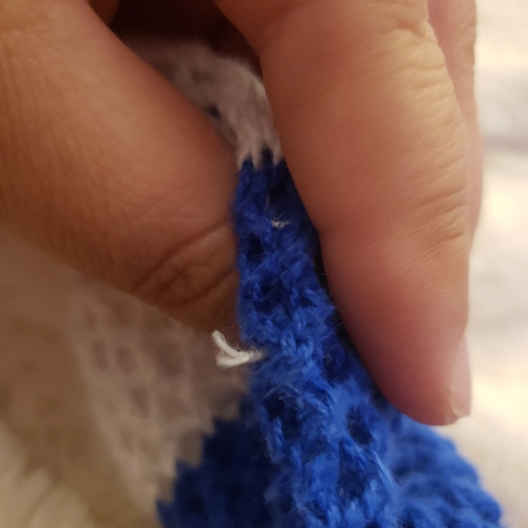 Quacker Factory Striped Crochet Zippered Cotton Blend Hooded Jacket Size Large - Picture 10 of 16